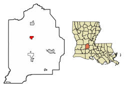Evangeline Parish Louisiana Incorporated and Unincorporated areas Pine Prairie Highlighted